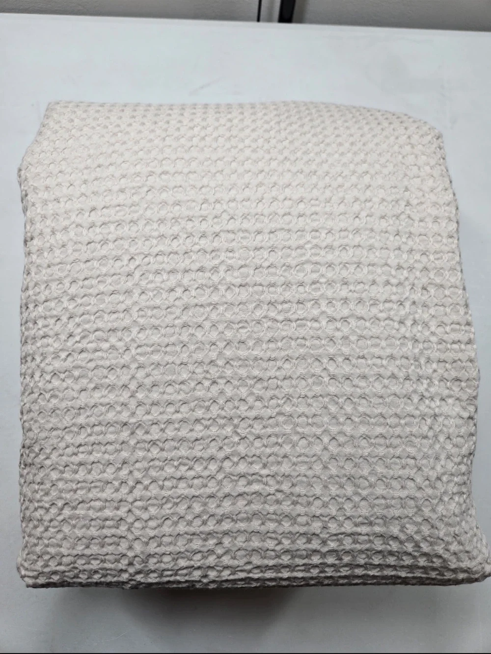 NWOT QUINCE Organic Luxe Honeycomb Duvet Cover Set King/Cal King Sand 0547